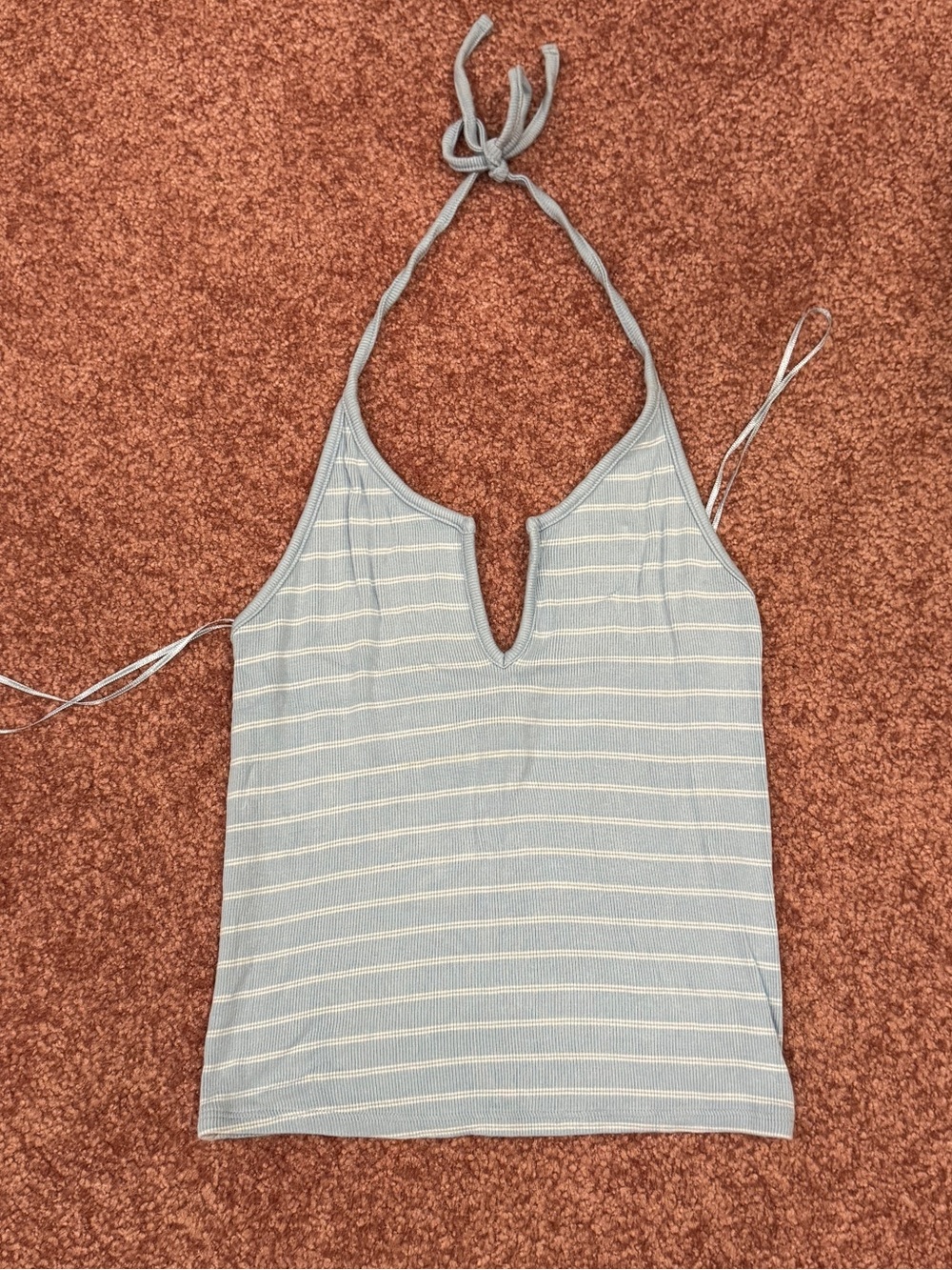 Urban Outfitters Light Blue & White Striped Halter Camisole